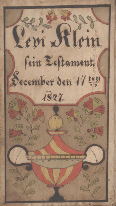 Bookplate for Levi Klein, 1834 by Samuel Bentz